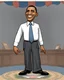 Placeholder: Storybook character, president Barack Obama, full body, highly defined, cartoon character