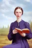 Placeholder: Young Emily Dickinson portrait by Bekir Salim, Fine Art, Art Deco, Abstract Realism, Figurative, high quality, historical