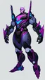 Placeholder: cyborg man, super ,nion ,purple, extremely beautiful art, cosmic, highly creative, rich colors, amazing details