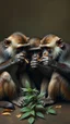 Placeholder: There monkeys doing See no evil talk no evil hear no evil smoking weed