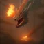 Placeholder: cinematic dragon, chrome teeth, blazing forest fire by paul bonner