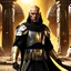 Placeholder: star wars bald male corellian jedi pilot wearing black and gunmetal grey old republic armored robes with gold trim, alone, battle-ready Jedi Master defending a ruined ancient city surrounded by golden light, centered head and shoulders portrait, hyperdetailed, dynamic lighting, hyperdetailed background, 8k resolution, volumetric lighting, light skin, fully symmetric details