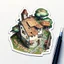 Placeholder: aerial view of a drawing village house as a sticker