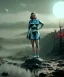 Placeholder: Ultra Realistic retro sci-fi 1960 scene, waist up view portrait, blonde woman, sweet young Marilyn Monroe face, perfect iris, tight latex coat, alien planet background, tight style, steel sphere dron levitating, fog, rain, soft color, highly detailed, unreal engine 5, ray tracing, RTX, lumen lighting, ultra detail, volumetric lighting, 3d, finely drawn, high definition, high resolution.