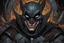 Placeholder: Cover eyes, The batman who laughs model, 8k comic book artstyle, cover eyes, evil laugh smile, darkness them, close picture, apocalypse, intricate details, highly detailed, high details, detailed portrait, masterpiece,ultra detailed, ultra quality