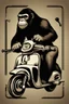 Placeholder: Ape on a scooter, logo