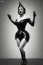 Placeholder: Joan Crawford as evil queen in black leather, busty, cleavage, dominatrix, curvy, angry, stern look. unreal 5, octane render, cinema4d, dynamic lighting, dramatic lighting, 4k, redshift render, highly detailed, hyper realistic,anthropomorphic