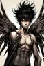 Placeholder: Anime man with black wings realistic