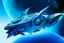 Placeholder: Blue Spaceship, Over Planet, Modern Spaceship, Angular,