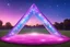 Placeholder: magic brightness triangle structure of light and bluebeam in a magic blue and pink lawn in a fairy cosmo, with lightness sky