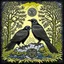 Placeholder: European pagan rune art with nature and ravens