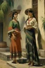 Placeholder: 2 mexican woman painting neoclassism standing