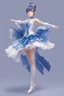 Placeholder: ballerina outfit, blue tones in the style of genshin impact