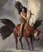 Placeholder: chaman, native american warrior, mature, long black hair, black fabric coat like wings