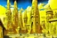 Placeholder: A yellow electrical city designed in ancient Egyptian hieroglyphics painted by Salvador Dali