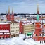 Placeholder: Stockholm in snow painted by outsider artist