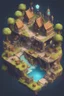 Placeholder: a fantasy place isometric where there are lots of content creator