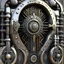 Placeholder: highly detailed industrial gate with cogs details, pipe installation, shinning metal, stainless steel glossy, futuristic, Super detailed 3d , ethnic details, intricated details, as trending in artstation,