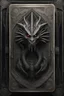 Placeholder: sacred geometry framed playing card, black death dragon boss card in the style of Giger and fallout 4 ,,bokeh like f/0.8, tilt-shift lens 8k, high detail, smooth render, down-light, unreal engine