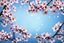 Placeholder: fantastic light pin blue background with three rows of four evenly spaced cherry blossoms