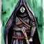 Placeholder: dnd, fantasy, watercolour, portrait, ilustration, dark cultist, hooded figure, armour, satanic