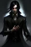 Placeholder: the dark butler, young elf with dark hair, dark clothes, shadow magic