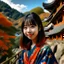 Placeholder: amime girl with scenery in Japan