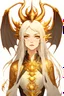 Placeholder: short woman flat chested with long sliver hair and dragons gold eyes