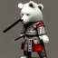 Placeholder: Un ours blanc, anthropomorphique, habillé comme un samurai, portant un katana très detaillé, réaliste, très détaillé, représentation 3d, un maximum de détail