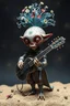 Placeholder: in the spirit of tim walker's unique style, this captivating photo features a mesmerizing transformation. an enigmatic figure, a blend of human and alien, takes the form of the peculiar krofft pufnstuff puppet voodoo cutie sitar player king with a human-alien hybrid look. in anthropomorphic ernst haeckel tiny planet is adorned with intricate details, including microfine linearly cogent quilling, bioluminescent face and flowers, luminescent hair, and silver filigree armor. inspired by renaissanc