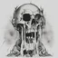 Placeholder: Metal fluid skull minimalism darkness