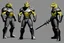 Placeholder: (Star Trek Lore) a Gorn aggressive warrior with his traditional equipment ## Layout & Perspectives Arrange strictly from left to right in the order of “front, side (either left or right), back” horizontally. The character's height, head-to-body ratio, shoulder width, and other skeletal proportions must be perfectly aligned horizontally across all three views, with strictly consistent sizing. ## Character Consistency Across all perspectives, the character's face shape, facial features, hai