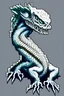 Placeholder: white. Scaley sReptile angel, scary, barf art, highly detailed pixel art,