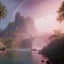 Placeholder: Artemis Tapınağı fantasy fantasy art, island waterfall palms twigs spring sunset rainbow bridge birds, lighting, cinematic, extremly, mist, unreal engine 5, cinematic lighting, beautiful, photorealistic, abstract