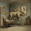 Placeholder: a chimera in a subliminal room, a chimera in a subliminal room, depicted by balthus