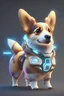 Placeholder: a space dog breed mixed with Welsh Corgi and some kind of alien, trending on artstation, cute, tiny, full body shot