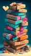 Placeholder: Stacked boxes stuffed with overflowing love letters, realistic, professional, art, detailed, vibrant colors.