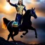 Placeholder: Ultra detailed fullbody Portrait in oil on canvas of Loki with asgardian armor riding a Horse,extremely detailed digital painting, extremely detailed face,crystal clear eyes, mystical colors ,perfectly centered image, perfect composition, rim light, beautiful lighting,masterpiece,8k, stunning scene, raytracing, anatomically correct, in the style of Steve Jung and robert e howard and Wizyakuza and Ohrai Noriyoshi and Simon Bisley and uncannyknack.