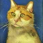 Placeholder: Portrait of a cat by Van Gogh