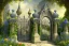 Placeholder: intricate ornate gate, garden, path, flowers, fine detail, high quality, Neoclassical