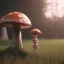 Placeholder: Mushroom head girl unreal 5, octane render, cinema4d, redshift render, hyper realistic, cenematic, vibrancy, synthwave, retouch, centered, dynamic lighting, dramatic lighting, 4k, highly detailed, attractive beautiful, realistic, epic composition, holographic,