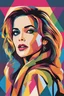 Placeholder: beautiful woman vector in pop art and wpap style