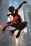 Placeholder: Spider man miles morales in realistic anime artstyle, Street boy them, intricate details, highly detailed, high details, detailed portrait, masterpiece,ultra detailed,best quality