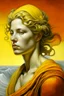 Placeholder: Neoclassicism greel woman realistic yellow sea