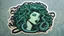 Placeholder: patch emblem sticker, Detroit style, medusa with octopus hair