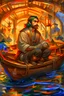 Placeholder: a fisherman in a small boat, art by artgerm and greg rutkowski, alphonse mucha, cgsociety, trending on artstation, concept art, highly detailed illustration, 8 k,masterpiece, magnificent, elegant, dynamic lighting, dynamic background