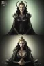 Placeholder: Cersei Lannister as evil queen in black leather coat, busty, cleavage, voluptuous, lena headay, angry, stern look. character design by cory loftis, fenghua zhong, ryohei hase, ismail inceoglu and ruan jia. unreal engine 5, artistic lighting, highly detailed, photorealistic, fantasy