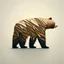 Placeholder: combine textured log with shape of a bear, graphic style, minimalistic,clean