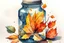 Placeholder: fall leafs jar watercolor