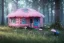 Placeholder: a cute pink and blue fairy house in the forest, spring time, mushrooms, 8k, flickering light, centered, high-quality, fine-detail, digital art, detailed matte, volumetric lighting, illustration, 3D octane render